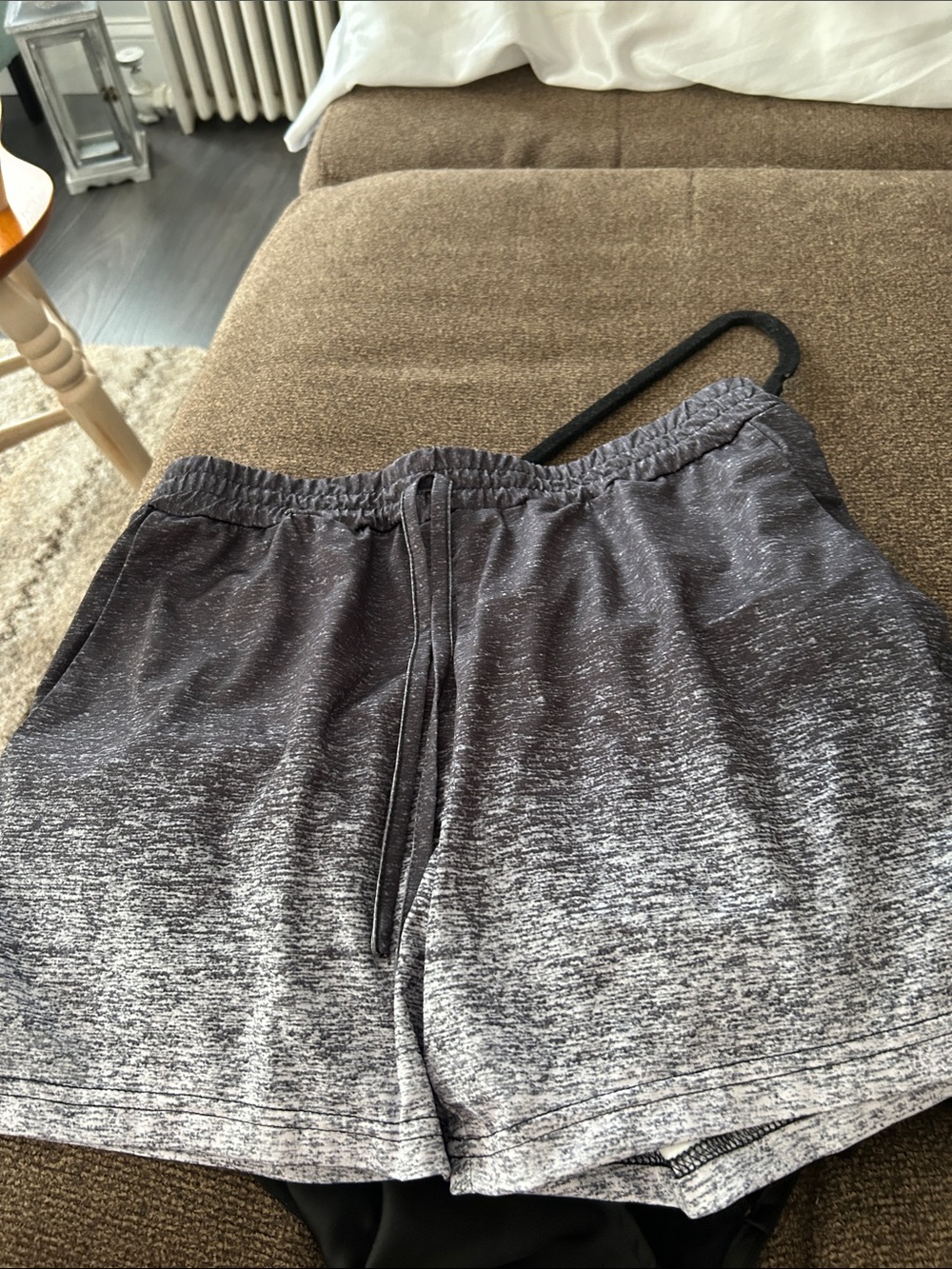 Women’s Ombre Black to Gray Athletic Lounge Shorts